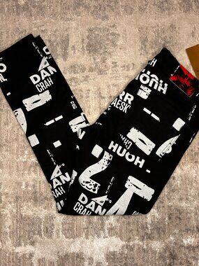 Fashion Classic Jeans Mens 34 Black White Demin Fashion Graphtti Style NWT New
